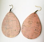 Rose Gold Cork Faux Leather Teardrops - Avery + Emory Designs
