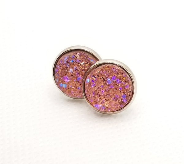 Champagne Pink Druzy-Style Studs - Avery + Emory Designs