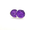 Purple Druzy-Style Stud Earrings - Avery + Emory Designs