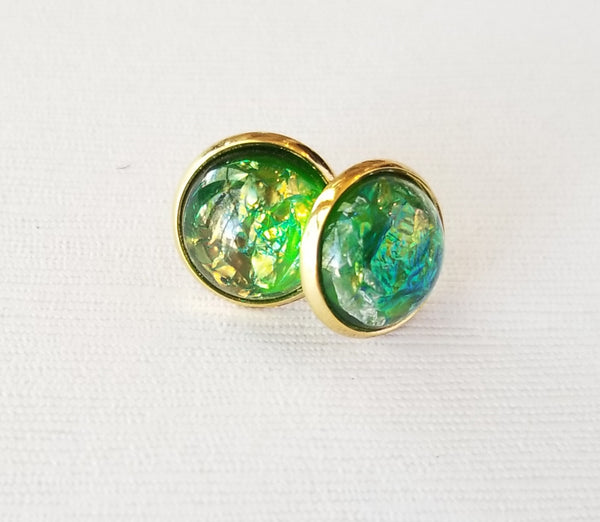 Green Marbled Druzy-Style Studs - Avery + Emory Designs