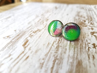 Aurora Borealis Purple/Teal/Green Druzy-Style Studs with Glitter Stars - Avery + Emory Designs