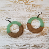 Wood and Resin Hoop Earrings - Avery + Emory Designs