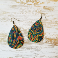 Paisley Faux Leather Teardrops - Avery + Emory Designs