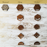 Reese - Wooden Hexagon and Macrame Leopard Earrings - Avery + Emory Designs