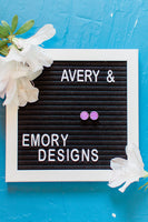 Purple Druzy-Style Stud Earrings - Avery + Emory Designs